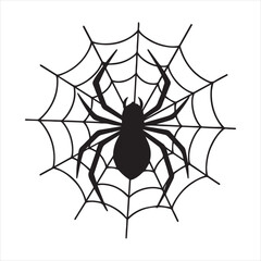 Detailed illustration of a realistic spider with intricate legs and body rendered in silhouette for graphic design projects