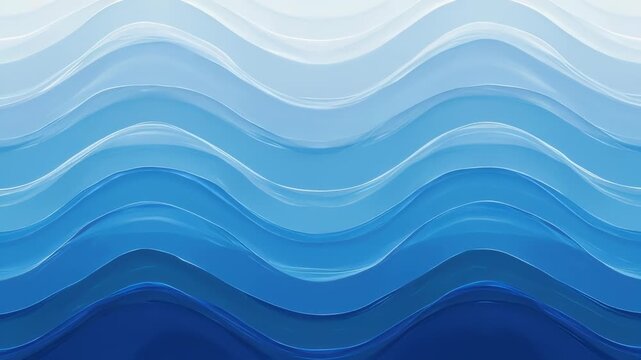 An abstract image depicting undulating blue and white waves, creating a soothing and fluid effect