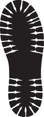 Single Boot Step Silhouette  Flat Vector Footprint Illustration Design