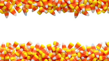 Candy Corn Border, isolated on transparent background