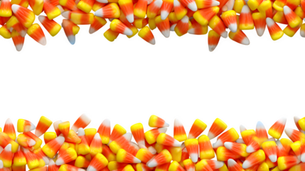 Candy Corn Border, isolated on transparent background