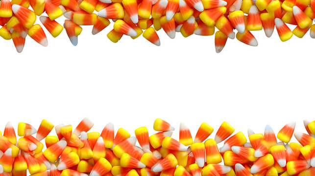 Candy Corn Border, isolated on transparent background