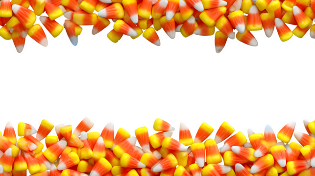 Candy Corn Border, isolated on transparent background