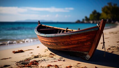 Obraz premium boat on a tropical beach