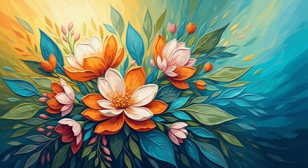 Vibrant floral artwork with stunning colors, perfect for elegant designs