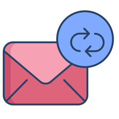 email refresh linear color icon design
