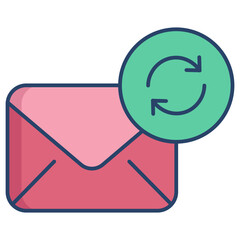 email sync linear color icon design