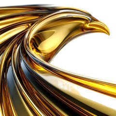 Abstract golden eagle design with transparent background graphic