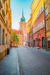 Warsaw old city center near Vistula river in Poland. The Royal Castle in Warsaw