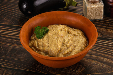 Eggplant dip - Mutabal with tahini paste