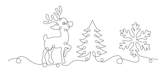 8676-continuous line of deer ...