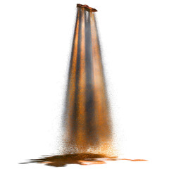 Abstract digital waterfall illustration with transparent background