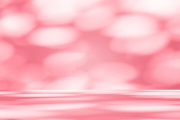 Wall interior background, studio and backdrops show products.with shadow from window color pink background for text insertion and presentation interior decoration	