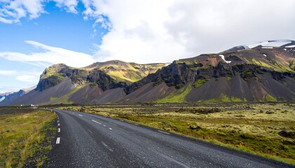 Fototapeta premium Scenic View of Mountain Road under a Cloudy Sky