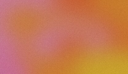Abstract textured background with a gradient of warm colors, transitioning from pink to orange and yellow, with a subtle speckled effect. Noise background. Gradient texture background