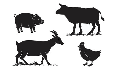 Fototapeta premium farm animals collection vector