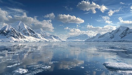 Vast, icy Antarctic landscape