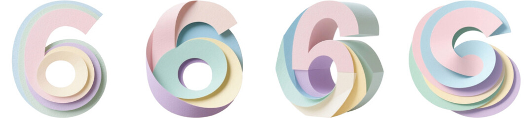 6　数字　ナンバー　フォント　ペーパークラフト