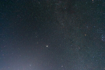 Countless stars visible in the dark vastness of the deep night sky