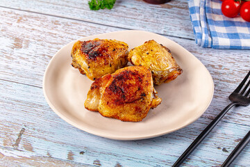 Roasted chicken thighs with spices