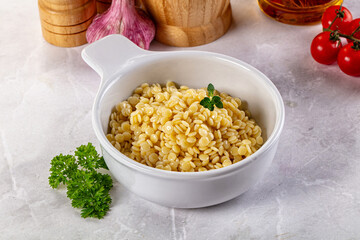 Boiled ptitim grain wheat pasta