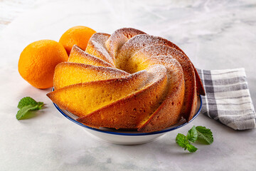 Italian traditional orange cake Chiambella