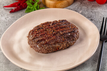 Hot Grilled beef burger cutlet