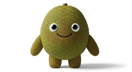 Friendly Jackfruit Character A Cheerful Mascot with Bumpy Skin