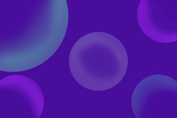 Abstract background with glowing iridescent spheres and soft gradients in shades of purple and blue