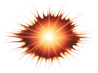 Fiery Explosion Burst with Radiant Light and Jagged Edges transparent background