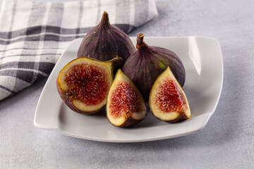 Ripe juicy sweet purple fig