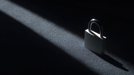 Fototapeta premium Mysterious padlock symbolizes security and privacy. secret lock offers protection in dark shadow, concept for data safety and secrecy