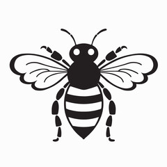 Honeybee Vector Black and White Illustration Bee Design