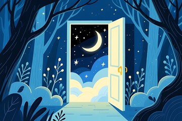 winter night landscape