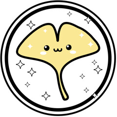 Ginkgo Biloba Gold Leaf Badge Set – Hand Drawn Botanical Vector for Logo, Wedding, Packaging, Branding Design