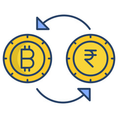 conversion yen linear color icon design