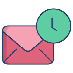 email clock linear color icon design