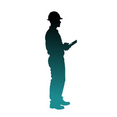 Worker Silhouette Gradient Color Vector