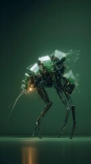 Fototapeta premium Futuristic Robot Insect with Geometric Design Elements