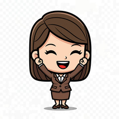 Happy businesswoman in a suit celebrating success and achievement with arms raised