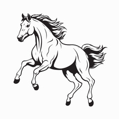 Galloping Horse Standing Excited Vector Illustration Energetic Wild Animal Art