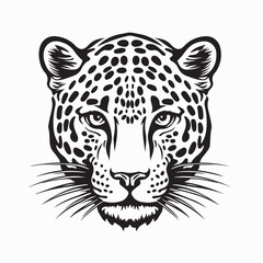 Leopard Head Vector Illustration Wild Cat Animal Design on white background