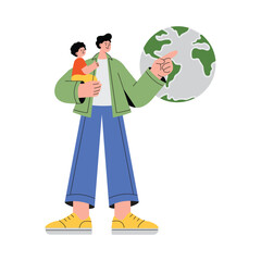 Future Generations Flat Vector Illustration 