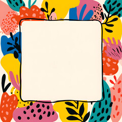 Bright and playful doodle frame template for creative product launch visuals