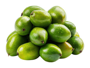 Obraz premium Harvesting fresh green mangoes farm food isolated on transparent background