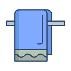 towel linear color icon design