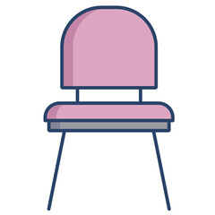 chair linear color icon design