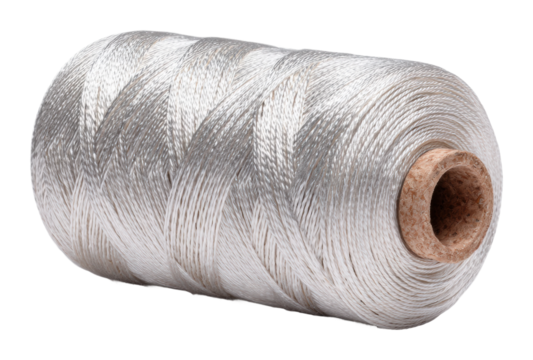 Crafting silver thread workshop product isolated on transparent background