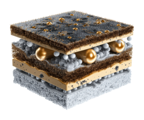 Developing innovative nanostructures in material science technology isolated on transparent background