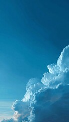 Bright Blue Sky with Fluffy White Clouds Display